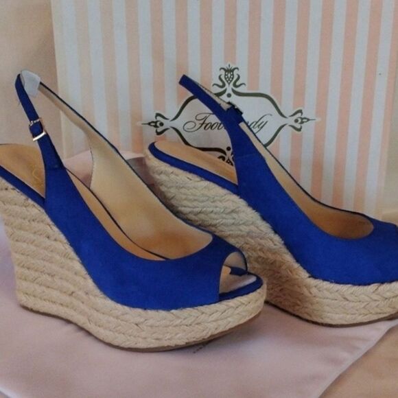 Footcandy Royal Blue Suede Platform Heels. - Picture 13 of 13